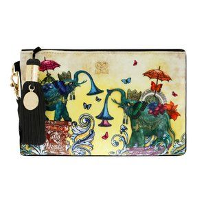 Santorus 'Elephants' Velvet Mini Clutch